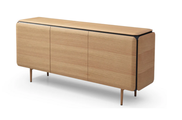 Teresa Oak Buffet Sideboard Teresa oak buffet with push-to-open doors and black interior